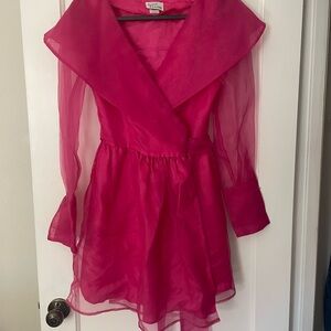 Vintage 1980s Pink Sheer Mini Dress
